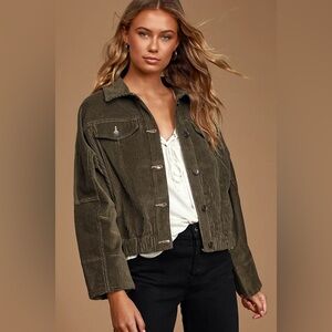 Olive Corduroy Jacket (Other Side Olive Green Corduroy Jacket)